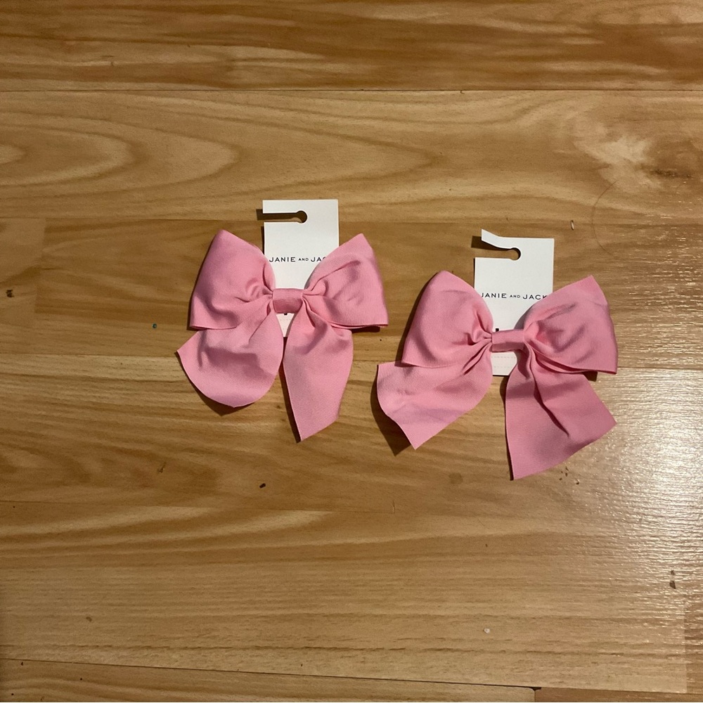 Janie and‎ Jack Pink Hair Accessories Classic Bow set of 2